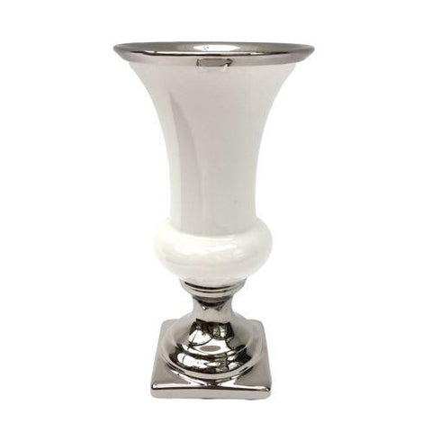 Elegant Vase Silver / White