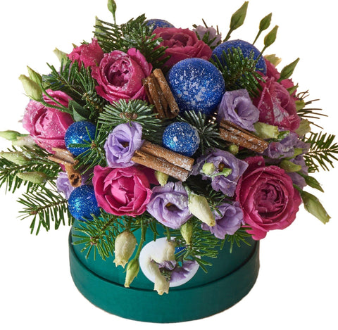 Festive Box with Snow - Flowers Box London