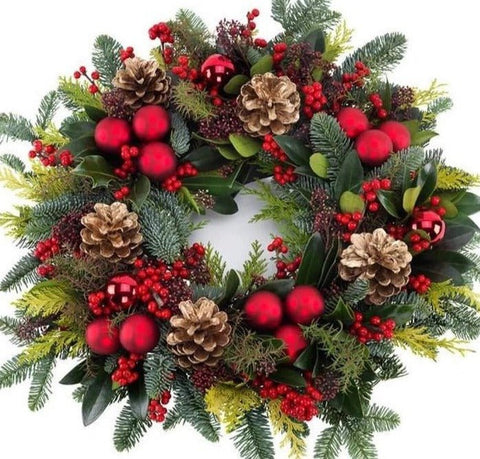 Festive Christmas Wreath - Flowers Box London