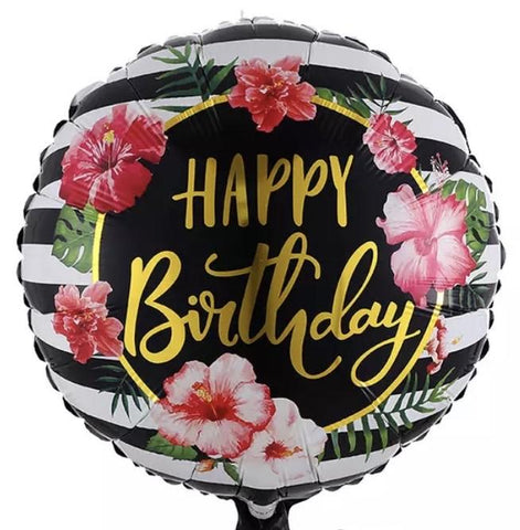 Floral Balloon Happy Birthday 18 inch