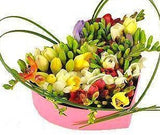 Scented freesias heart box