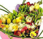 Fragrant freesias heart box