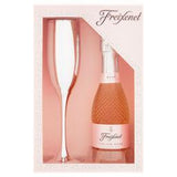 Freixenet Italian Rosé Sparkling Wine and Silver Metallic Flute