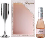 Freixenet Italian Rosé Sparkling Wine and Silver Metallic Flute