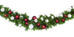 Fresh Garlands with Red and White Baubles