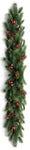 Fresh Natural Garland with Red Baubles and Berry