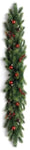 Fresh Natural Garland with Red Baubles and Berry - Flowers Box London