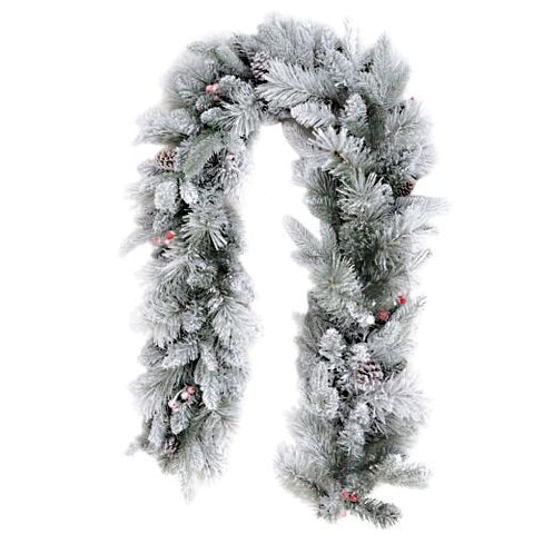 Fresh Spruce Christmas Garland with Artificial Snow - Flowers Box London