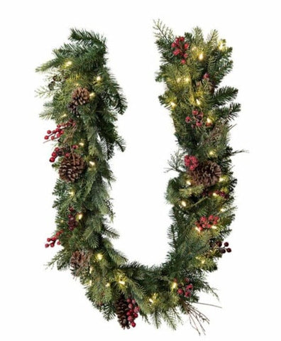 Fresh Spruce Garland with Red Berry