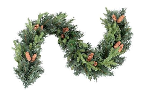 Fresh Spruce with Long Cones Holiday Garland - Flowers Box London