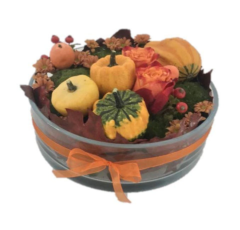 Glass Pot Halloween Arrangement