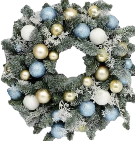 Glitter Blue Christmas Wreath