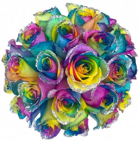Glitter Rainbow Roses Bouquet