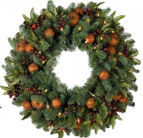 Gold Apple Christmas Wreath