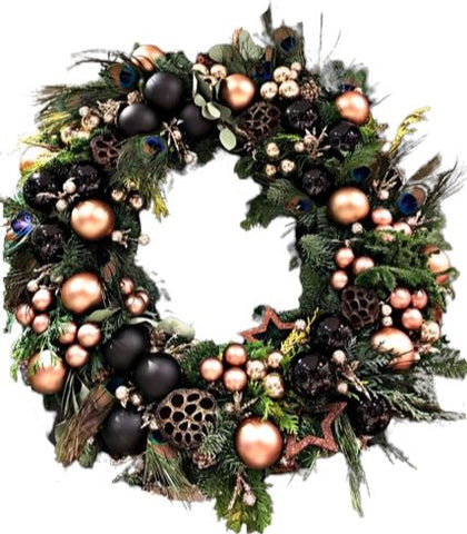 Gold Baubles Festive Christmas Wreath