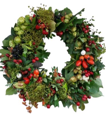 Green Autumn Wreath with Berry