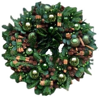 Green Baubles Festive Wreath - Flowers Box London