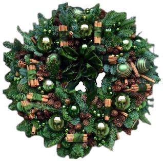 Green Baubles Festive Wreath