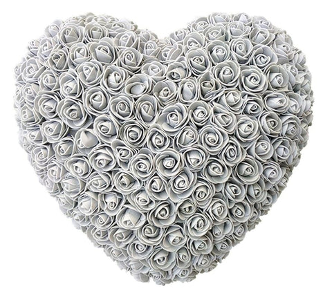 Handmade Grey Heart Shape Rose - Flowers Box London