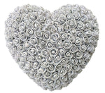Handmade Grey Heart Shape Rose