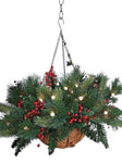 Hanging Basket Spruce and Lights - Flowers Box London