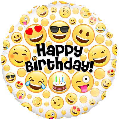 Happy Birthday Emoji Balloon (18in) - Flowers Box London