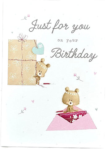 Happy Birthday Greetings Card - Just for you