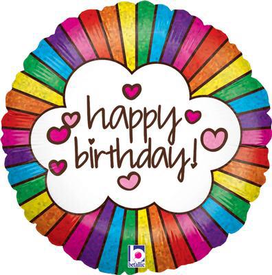 Happy Birthday Rainbow Balloon (18in)