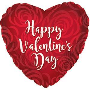 Happy Valentine's Day Rose Petal Balloon (18 inch)