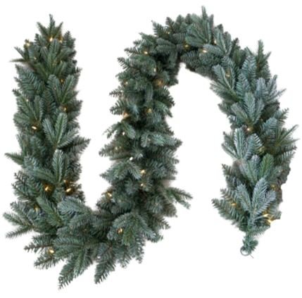 Holiday Fir Natural Garland with Lights - Flowers Box London