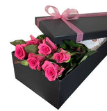 Hot Pink Preserved Rose Stems - Flowers Box London