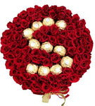 Infinity Roses Chocolate Initial Box - Rose Head Ø 2cm