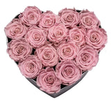 Infinity Roses Luxury Heart Box - Rose Head Ø 7cm - Flowers Box London