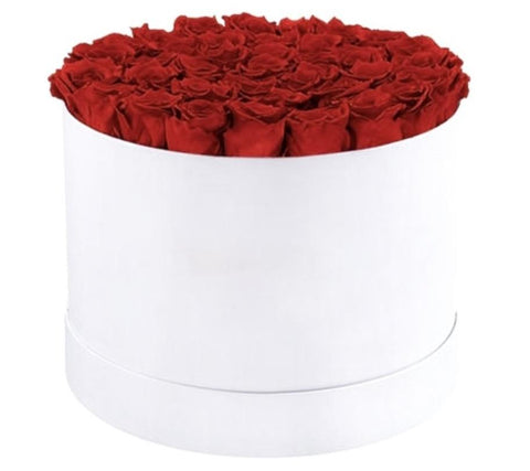 Infinity Roses Round Box - Rose Head Ø 2cm