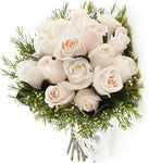 Ivory Roses with Wax Flowers Bouquet