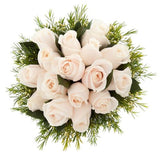 Ivory Roses with Wax Flowers Bridal Bouquet - Flowers Box London