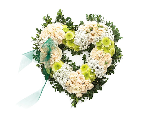 Ivory Spray Roses Open Heart - Flowers Box London