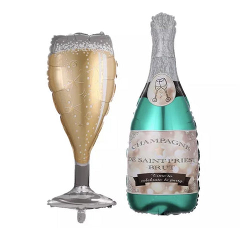 Large Champagne and Glass Balloon