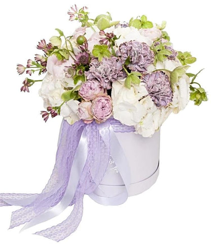 Lavender and White Hat Box