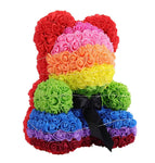 LED Rainbow Rose Teddy Bear - Flowers Box London