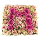 Light Pink and Pink Roses Initial Flower Box - Flowers Box London