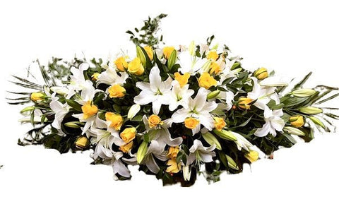 Lily and Roses Casket Cover - Flowers Box London