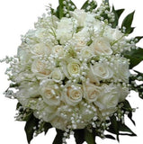 Lily of Valley and White Roses Bouquet - Flowers Box London