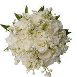 Lily of Valley and White Roses Bouquet - Flowers Box London