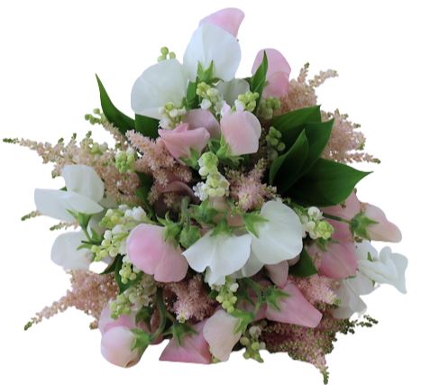 Lily of Valley with Sweet Pea and Astilbe Bouquet
