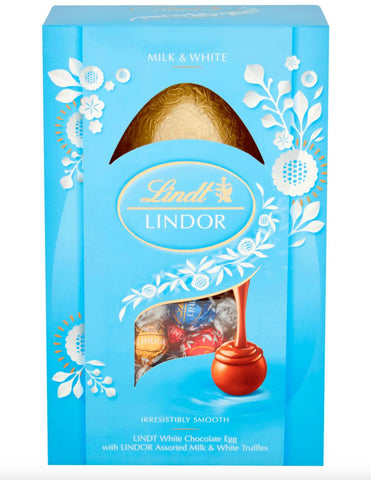 Lindt White Chocolate Easter Egg with Milk & White Truffles