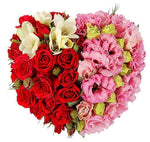 Lisianthus and Spray Roses Heart Box