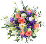 Lisinthus and Roses Bridal Bouquet