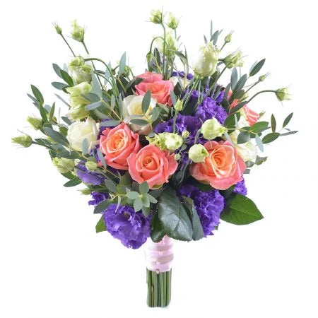 Lisinthus and Roses Bridal Bouquet