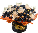 Luxury Black and Orange Chocolate Box - Flowers Box London